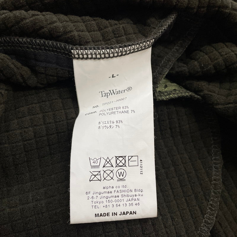 【現状渡し品】【メンズ】 TAP WATER タップウォーター POLARTECH GRID ZIP FLEECE JKT TP221-30007 ポーラーテック グリッド ジップ フリース ジャケット ライトアウター 140-260107-ks-22-tei サイズ：L カラー：グリーン 万代Net店