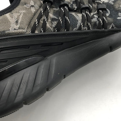 【中古品】【メンズ】 LOUIS VUITTON ルイ・ヴィトン 1A5B8Y モノグラム・デニム ファストレーン・ライン スニーカー 靴 ヴァージル・アブロー 179-260107-ko-10-tei サイズ：7 1/2 カラー：ブラック 万代Net店