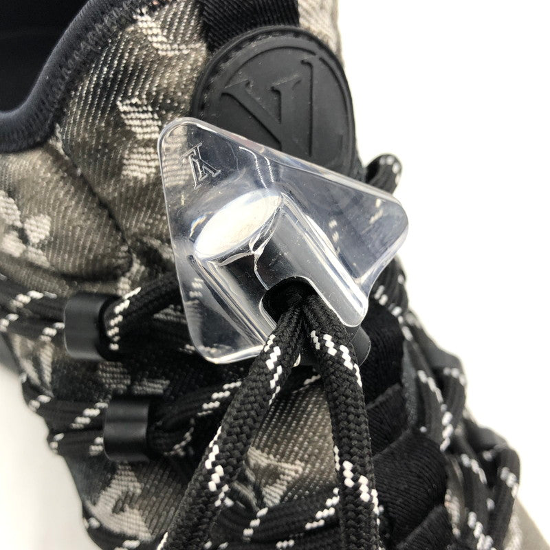 【中古品】【メンズ】 LOUIS VUITTON ルイ・ヴィトン 1A5B8Y モノグラム・デニム ファストレーン・ライン スニーカー 靴 ヴァージル・アブロー 179-260107-ko-10-tei サイズ：7 1/2 カラー：ブラック 万代Net店