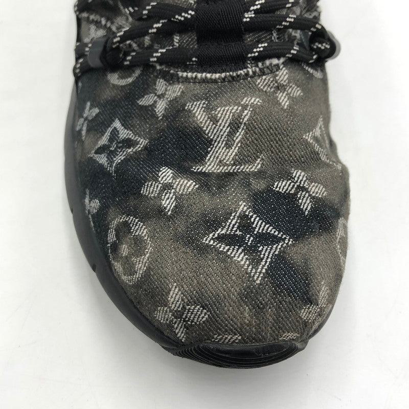 【中古品】【メンズ】 LOUIS VUITTON ルイ・ヴィトン 1A5B8Y モノグラム・デニム ファストレーン・ライン スニーカー 靴 ヴァージル・アブロー 179-260107-ko-10-tei サイズ：7 1/2 カラー：ブラック 万代Net店