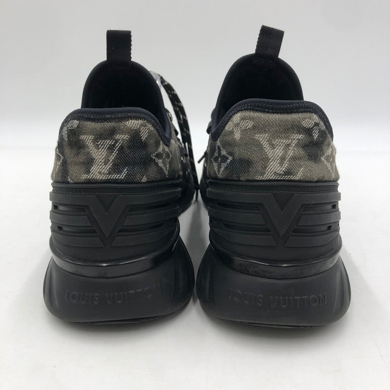 【中古品】【メンズ】 LOUIS VUITTON ルイ・ヴィトン 1A5B8Y モノグラム・デニム ファストレーン・ライン スニーカー 靴 ヴァージル・アブロー 179-260107-ko-10-tei サイズ：7 1/2 カラー：ブラック 万代Net店