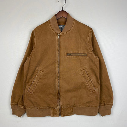 【中古品】【メンズ】 HYSTERIC GLAMOUR ヒステリックグラマー HG LOGO RIB BLOUSON 02251AB08 ロゴ リブ ブルゾン ライトアウター 140-260108-ks-04-fuz サイズ：S カラー：ブラウン 万代Net店