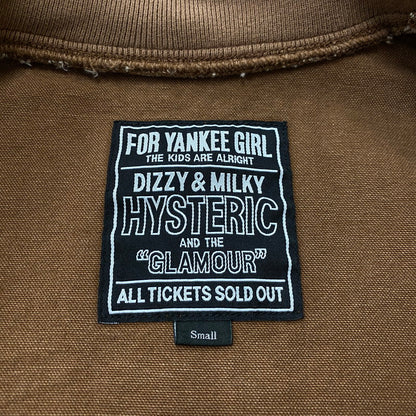 【中古品】【メンズ】 HYSTERIC GLAMOUR ヒステリックグラマー HG LOGO RIB BLOUSON 02251AB08 ロゴ リブ ブルゾン ライトアウター 140-260108-ks-04-fuz サイズ：S カラー：ブラウン 万代Net店