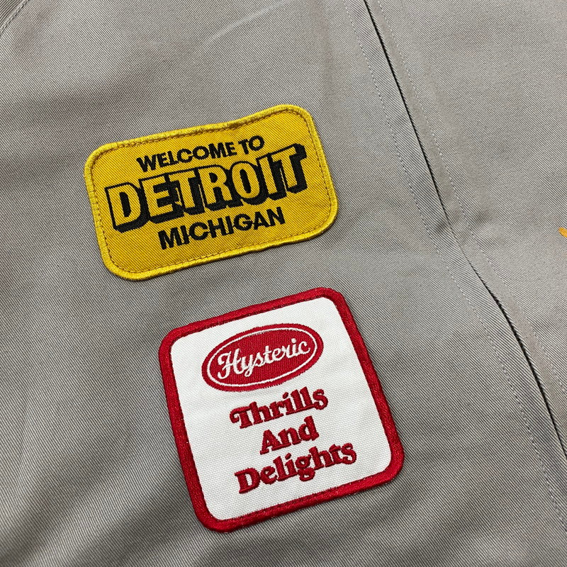 【中古品】【メンズ】 HYSTERIC GLAMOUR ヒステリックグラマー DETROIT ROCK RACING JKT 02243AB11 デトロイト ロック レーシング ジャケット ライトアウター 140-260108-ks-03-fuz サイズ：S カラー：グレー 万代Net店