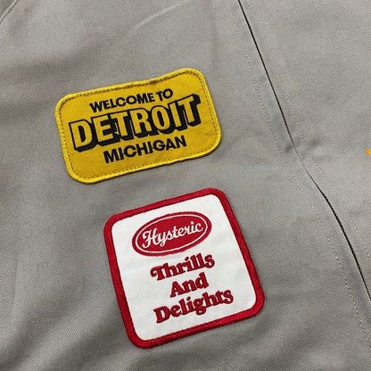 【中古品】【メンズ】 HYSTERIC GLAMOUR ヒステリックグラマー DETROIT ROCK RACING JKT 02243AB11 デトロイト ロック レーシング ジャケット ライトアウター 140-260108-ks-03-fuz サイズ：S カラー：グレー 万代Net店