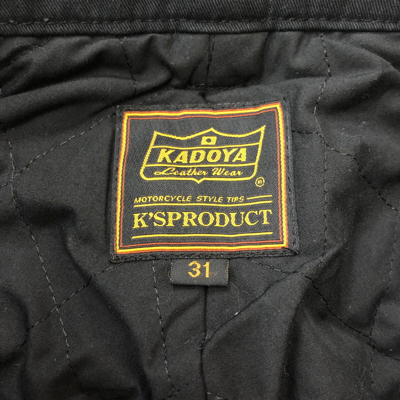 【現状渡し品】【メンズ】 KADOYA カドヤ COTTON RIDING PANTS コットン ライディング パンツ ボトムス 156-260109-ks-10-tei サイズ：31 カラー：ブラック 万代Net店