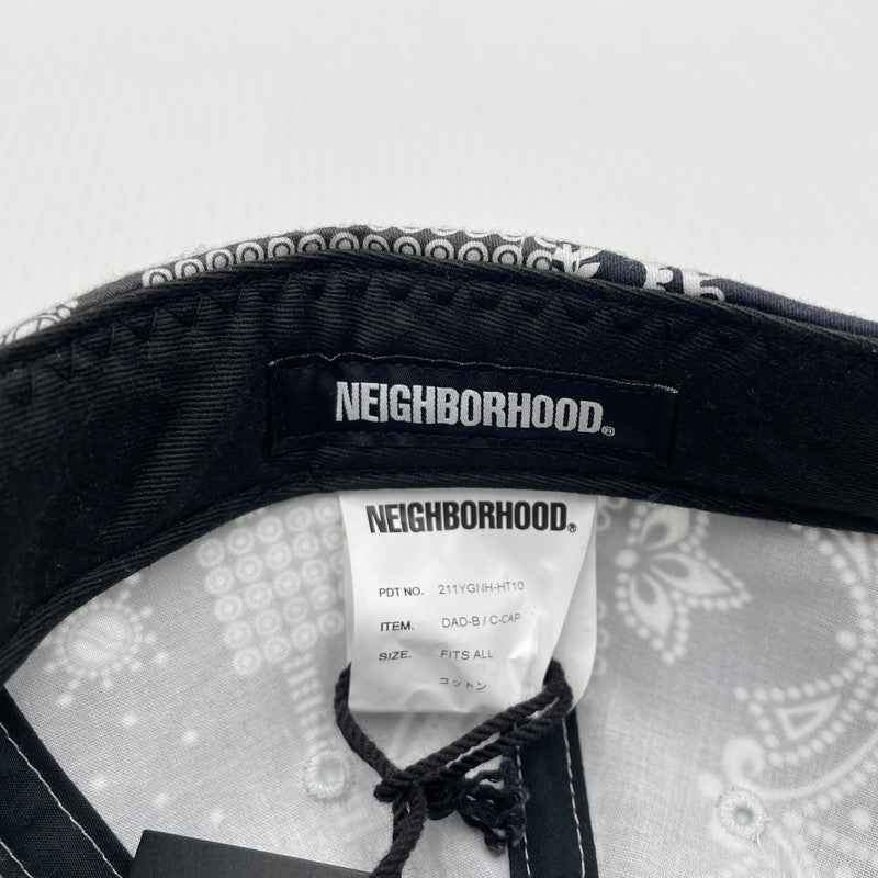 【中古品】【メンズ】 NEIGHBORHOOD ネイバーフッド 21SS DAD-B/C-CAP 212YGNH-HT10 ダッド キャップ ペイズリー 帽子 185-260704-yo-12-tei サイズ：FITS ALL カラー：ブラック 万代Net店
