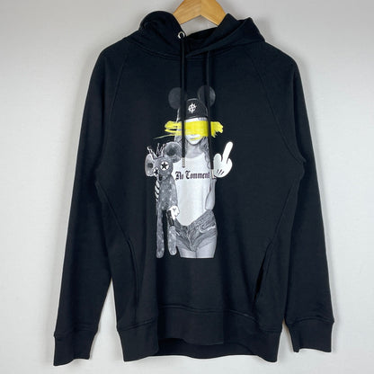 【中古品】【メンズ】 NO COMMENT ノーコメント PRINT LOGO HOODIE プリント ロゴ フーディ 長袖 トップス プルーオーバー パーカー 141-260830-sa-14-tei サイズ：M カラー：ブラック 万代Net店