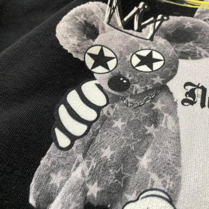 【中古品】【メンズ】 NO COMMENT ノーコメント PRINT LOGO HOODIE プリント ロゴ フーディ 長袖 トップス プルーオーバー パーカー 141-260830-sa-14-tei サイズ：M カラー：ブラック 万代Net店