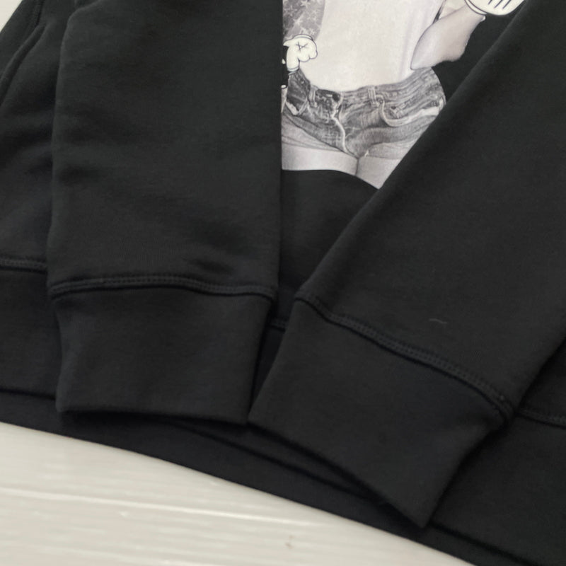 【中古品】【メンズ】 NO COMMENT ノーコメント PRINT LOGO HOODIE プリント ロゴ フーディ 長袖 トップス プルーオーバー パーカー 141-260830-sa-14-tei サイズ：M カラー：ブラック 万代Net店
