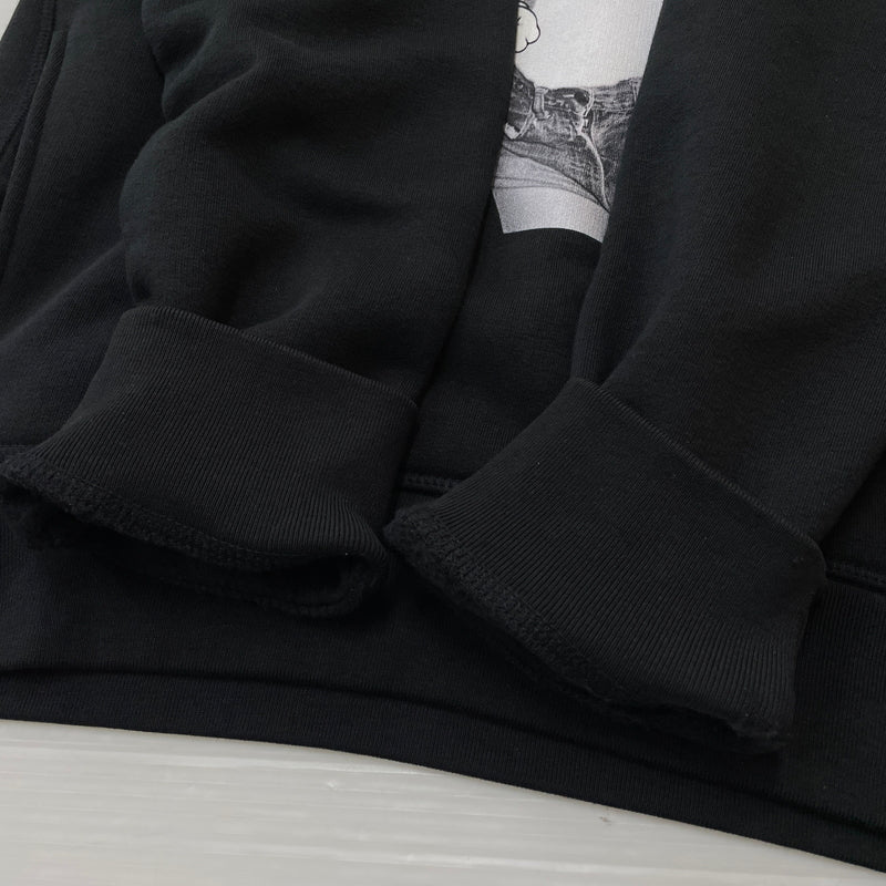 【中古品】【メンズ】 NO COMMENT ノーコメント PRINT LOGO HOODIE プリント ロゴ フーディ 長袖 トップス プルーオーバー パーカー 141-260830-sa-14-tei サイズ：M カラー：ブラック 万代Net店
