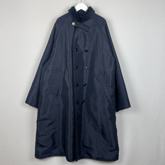 【中古品】【レディース】 45rpm ４５アールピーエム 908 SHAWL COLLAR COAT 908 ショールカラー コート アウター 厚ナイロン × ボア 168-260109-ks-25-tei サイズ：サイズ不明 カラー：ネイビー 万代Net店