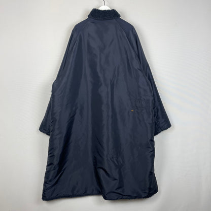 【中古品】【レディース】 45rpm ４５アールピーエム 908 SHAWL COLLAR COAT 908 ショールカラー コート アウター 厚ナイロン × ボア 168-260109-ks-25-tei サイズ：サイズ不明 カラー：ネイビー 万代Net店