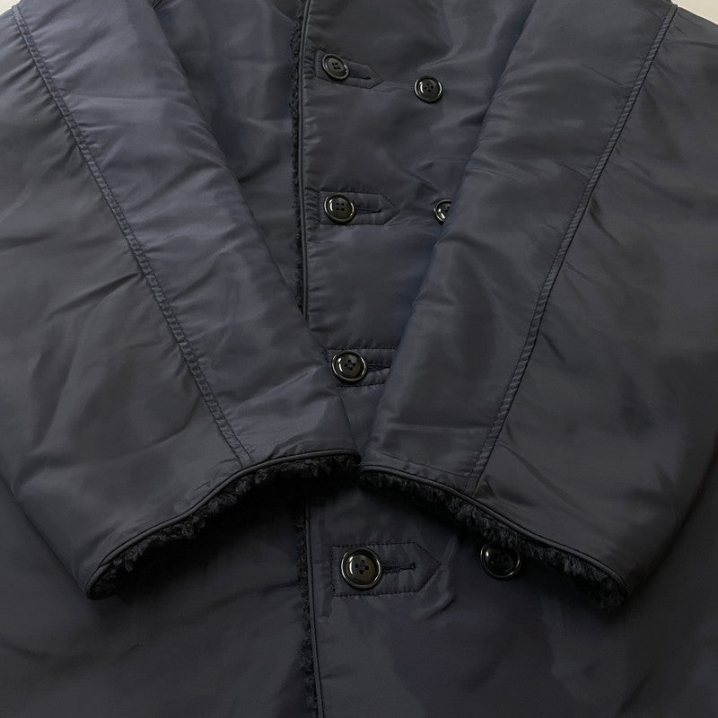 【中古品】【レディース】 45rpm ４５アールピーエム 908 SHAWL COLLAR COAT 908 ショールカラー コート アウター 厚ナイロン × ボア 168-260109-ks-25-tei サイズ：サイズ不明 カラー：ネイビー 万代Net店