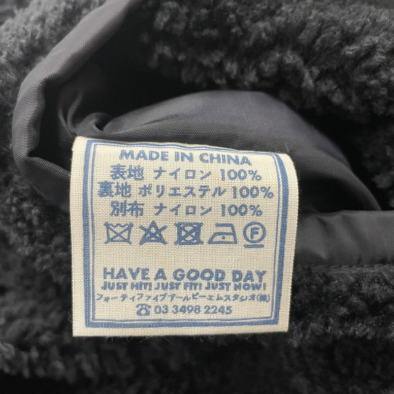 【中古品】【レディース】 45rpm ４５アールピーエム 908 SHAWL COLLAR COAT 908 ショールカラー コート アウター 厚ナイロン × ボア 168-260109-ks-25-tei サイズ：サイズ不明 カラー：ネイビー 万代Net店