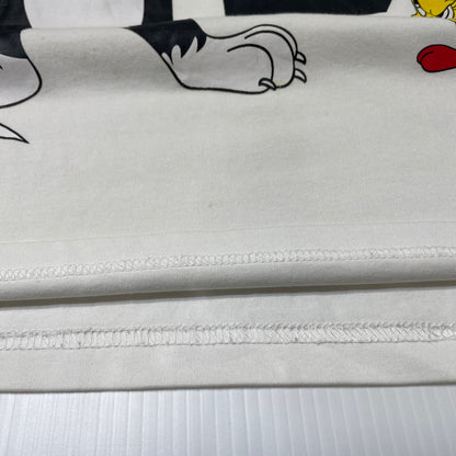 【現状渡し品】【メンズ】 PHILIPP PLEIN × LOONEY TUNES フィリッププレイン × ルーニー テューンズ 別注コラボ CHARACTER LOGO S/S TEE キャラクター ロゴ ショート スリーブ Ｔシャツ 半袖 トップス 147-260617-sa-06-tei サイズ：2XL カラー：ホワイト 万代Net店
