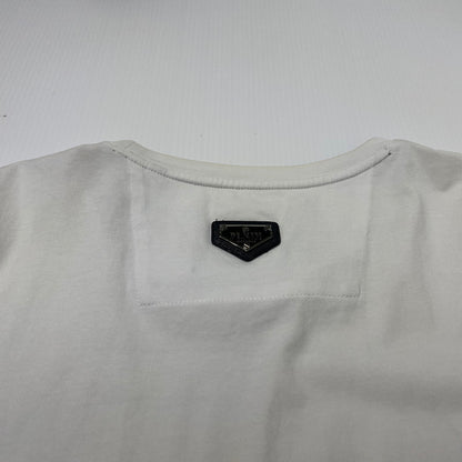 【現状渡し品】【メンズ】 PHILIPP PLEIN × LOONEY TUNES フィリッププレイン × ルーニー テューンズ 別注コラボ CHARACTER LOGO S/S TEE キャラクター ロゴ ショート スリーブ Ｔシャツ 半袖 トップス 147-260617-sa-06-tei サイズ：2XL カラー：ホワイト 万代Net店