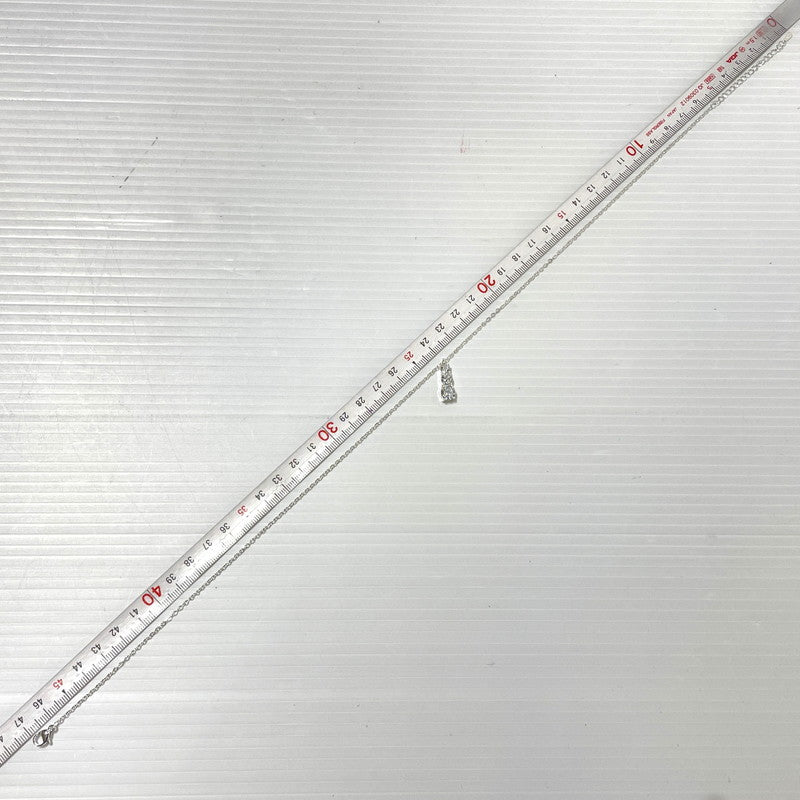 【中古品】【レディース】 UNKNOWN MOISSANITE STONE SILVER NECKLACE モアサナイト 3連ストーン シルバーネックレス アクセサリー 192-260221-yo-16-tei カラー：シルバー 万代Net店