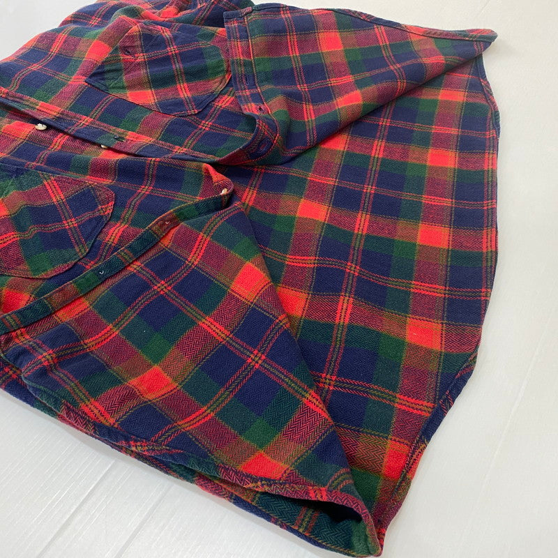 【現状渡し品】【メンズ】 OSH KOSH オシュコシュ 80's FLANNEL CHECK SHIRT 80年代 フランネルチェックシャツ トップス ネルシャツ 145-260702-ss-05-tei サイズ：不明 カラー：レッド 万代Net店