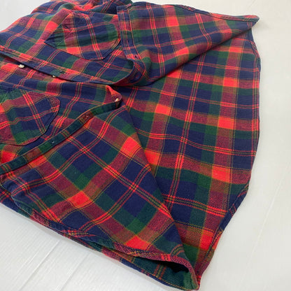 【現状渡し品】【メンズ】 OSH KOSH オシュコシュ 80's FLANNEL CHECK SHIRT 80年代 フランネルチェックシャツ トップス ネルシャツ 145-260702-ss-05-tei サイズ：不明 カラー：レッド 万代Net店