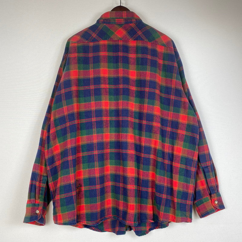 【現状渡し品】【メンズ】 OSH KOSH オシュコシュ 80's FLANNEL CHECK SHIRT 80年代 フランネルチェックシャツ トップス ネルシャツ 145-260702-ss-05-tei サイズ：不明 カラー：レッド 万代Net店