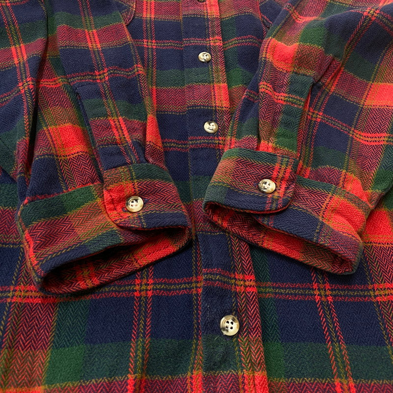 【現状渡し品】【メンズ】 OSH KOSH オシュコシュ 80's FLANNEL CHECK SHIRT 80年代 フランネルチェックシャツ トップス ネルシャツ 145-260702-ss-05-tei サイズ：不明 カラー：レッド 万代Net店