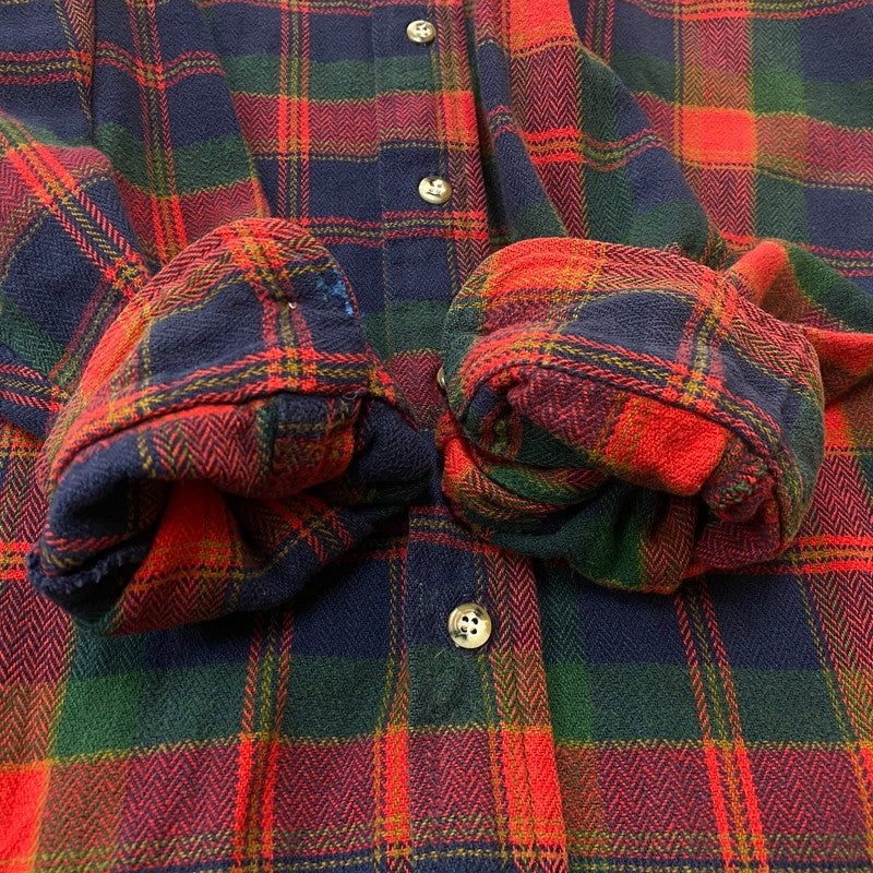 【現状渡し品】【メンズ】 OSH KOSH オシュコシュ 80's FLANNEL CHECK SHIRT 80年代 フランネルチェックシャツ トップス ネルシャツ 145-260702-ss-05-tei サイズ：不明 カラー：レッド 万代Net店