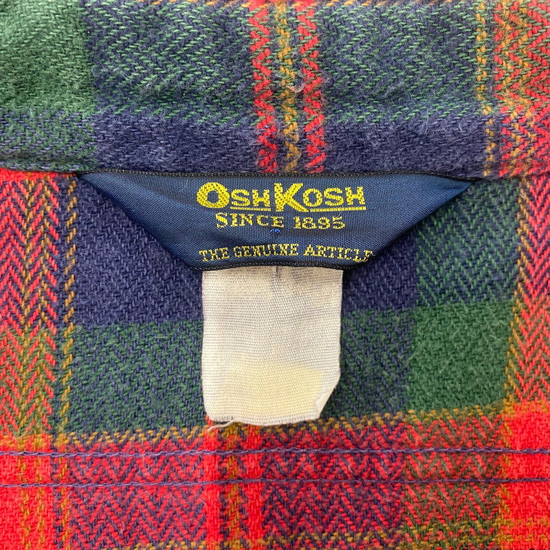 【現状渡し品】【メンズ】 OSH KOSH オシュコシュ 80's FLANNEL CHECK SHIRT 80年代 フランネルチェックシャツ トップス ネルシャツ 145-260702-ss-05-tei サイズ：不明 カラー：レッド 万代Net店