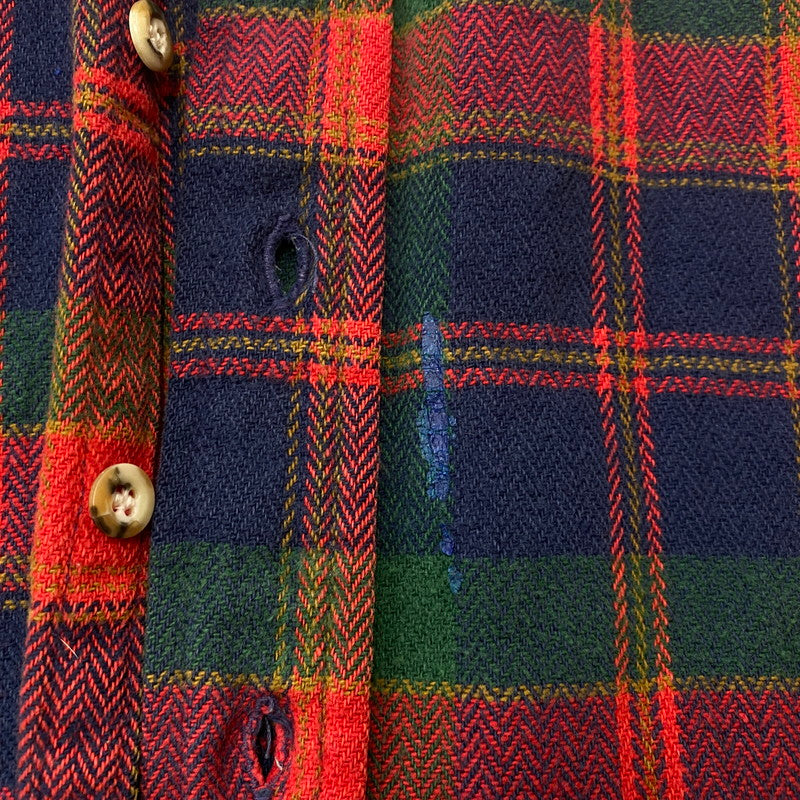 【現状渡し品】【メンズ】 OSH KOSH オシュコシュ 80's FLANNEL CHECK SHIRT 80年代 フランネルチェックシャツ トップス ネルシャツ 145-260702-ss-05-tei サイズ：不明 カラー：レッド 万代Net店