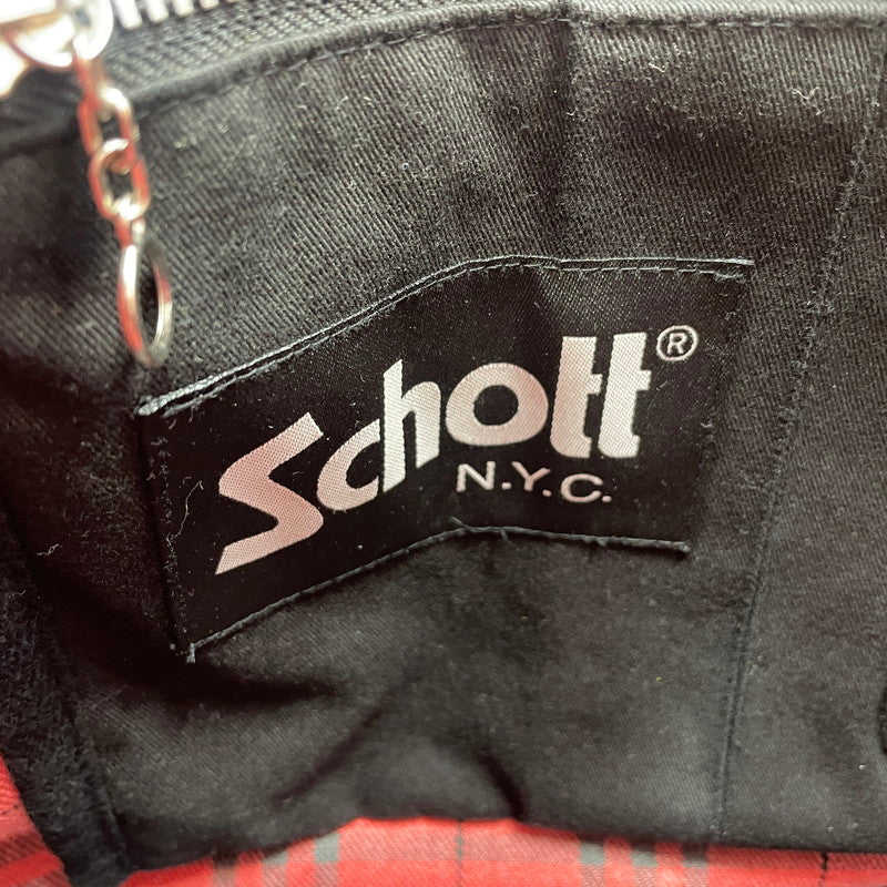 【中古品】【メンズ】 schott ショット SCHOTT PADDED BANANA BAG 3109022 パデット レザー バナナ バッグ カバン ショルダーバッグ 188-260114-ks-31-tei カラー：ブラック 万代Net店