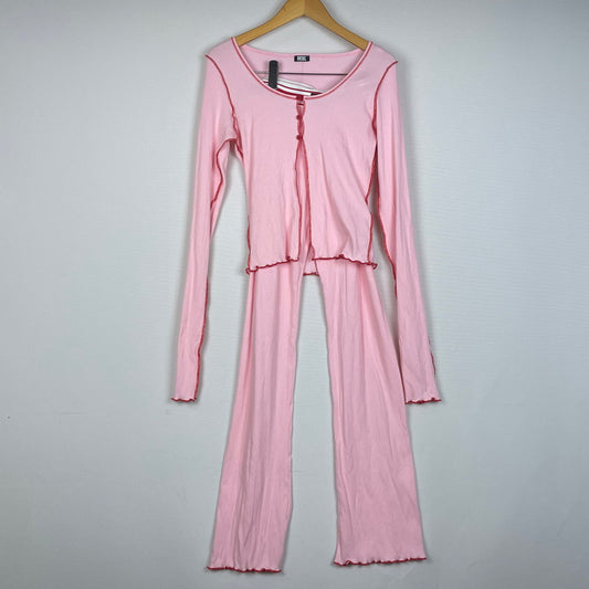 【中古品】【レディース】 DIESEL ディーゼル SET UP ROOM WEAR A09655 セットアップ ルームウェア カーディガン 168-260114-ks-30-tei サイズ：M カラー：ピンク 万代Net店