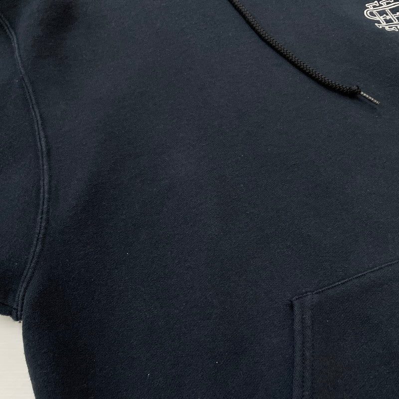 【中古品】【メンズ】 SEE SEE シーシー × FRUITS OF THE LOOM フルーツオブザルーム 別注 コラボ L/S LOGO FOODIE ロングスリーブ ロゴ フーディ トップス プルオーバーパーカー 140-260114-ks-17-fuzh サイズ：L カラー：ブラック 万代Net店