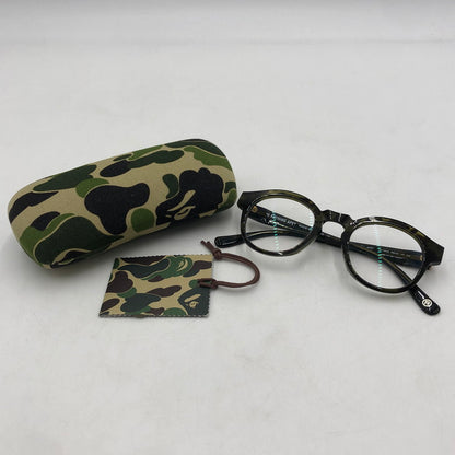 【中古品】【メンズ】 A BATHING APE アベイシングエイプ OPTICAL FLAME BA13002 オプティカル フレーム メガネ アイウェア アクセサリー 度入り 203-260117-yy-13-tei サイズ：46□24 147 カラー：グリーン 万代Net店