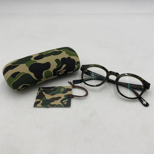 【中古品】【メンズ】 A BATHING APE アベイシングエイプ OPTICAL FLAME BA13002 オプティカル フレーム メガネ アイウェア アクセサリー 度入り 203-260117-yy-13-tei サイズ：46□24 147 カラー：グリーン 万代Net店