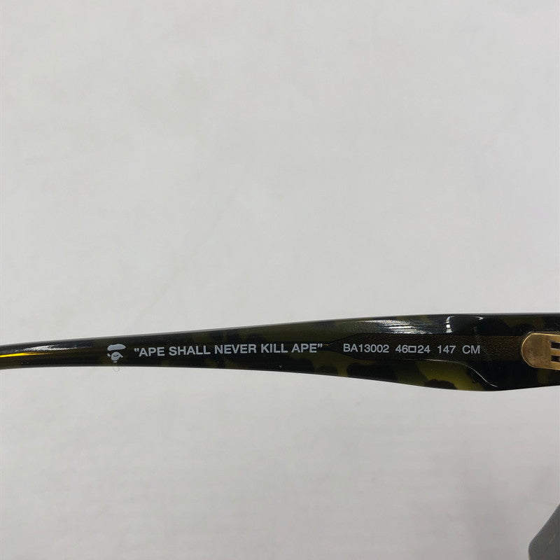 【中古品】【メンズ】 A BATHING APE アベイシングエイプ OPTICAL FLAME BA13002 オプティカル フレーム メガネ アイウェア アクセサリー 度入り 203-260117-yy-13-tei サイズ：46□24 147 カラー：グリーン 万代Net店