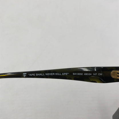 【中古品】【メンズ】 A BATHING APE アベイシングエイプ OPTICAL FLAME BA13002 オプティカル フレーム メガネ アイウェア アクセサリー 度入り 203-260117-yy-13-tei サイズ：46□24 147 カラー：グリーン 万代Net店