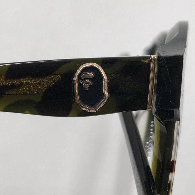 【中古品】【メンズ】 A BATHING APE アベイシングエイプ OPTICAL FLAME BA13002 オプティカル フレーム メガネ アイウェア アクセサリー 度入り 203-260117-yy-13-tei サイズ：46□24 147 カラー：グリーン 万代Net店