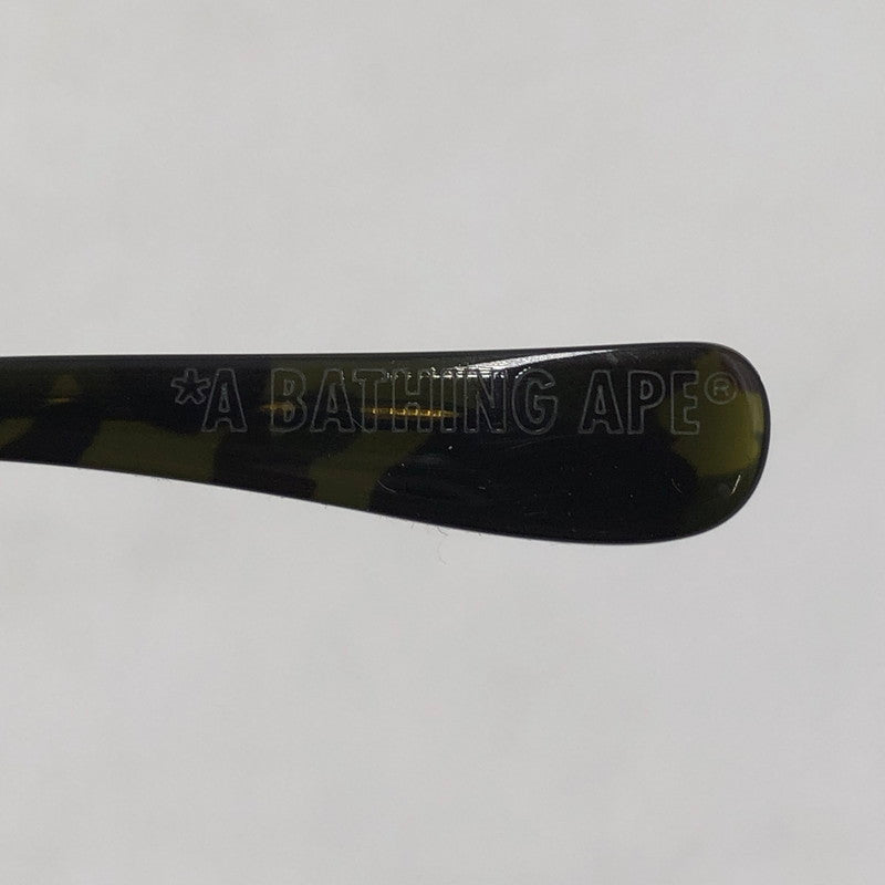【中古品】【メンズ】 A BATHING APE アベイシングエイプ OPTICAL FLAME BA13002 オプティカル フレーム メガネ アイウェア アクセサリー 度入り 203-260117-yy-13-tei サイズ：46□24 147 カラー：グリーン 万代Net店