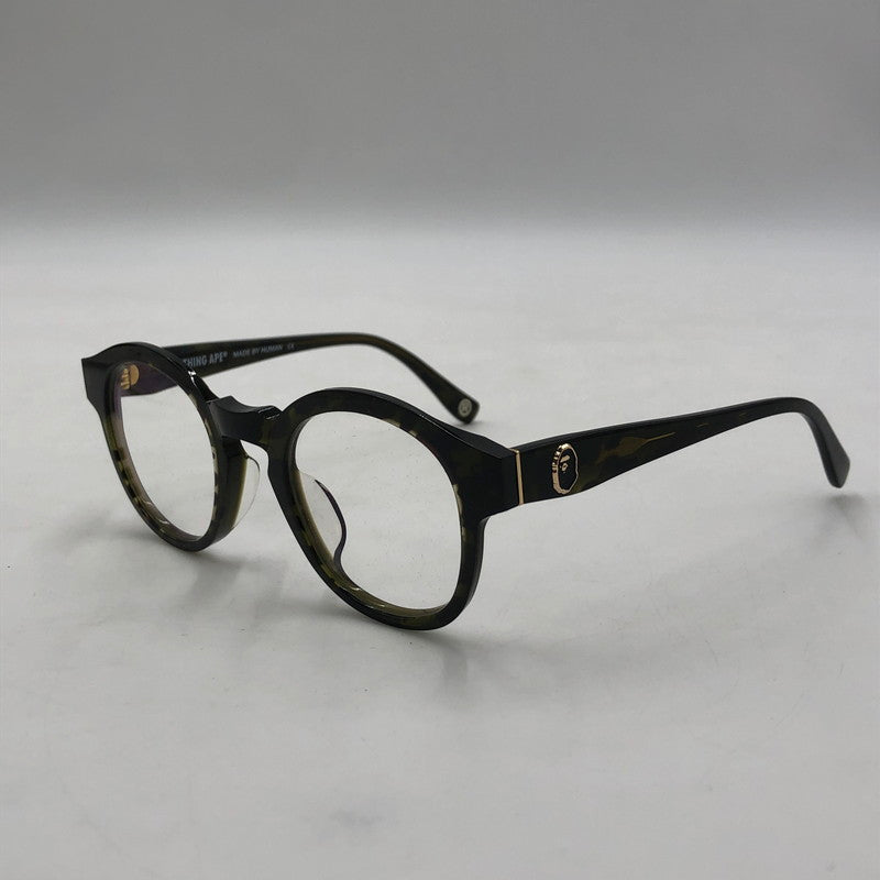 【中古品】【メンズ】 A BATHING APE アベイシングエイプ OPTICAL FLAME BA13002 オプティカル フレーム メガネ アイウェア アクセサリー 度入り 203-260117-yy-13-tei サイズ：46□24 147 カラー：グリーン 万代Net店