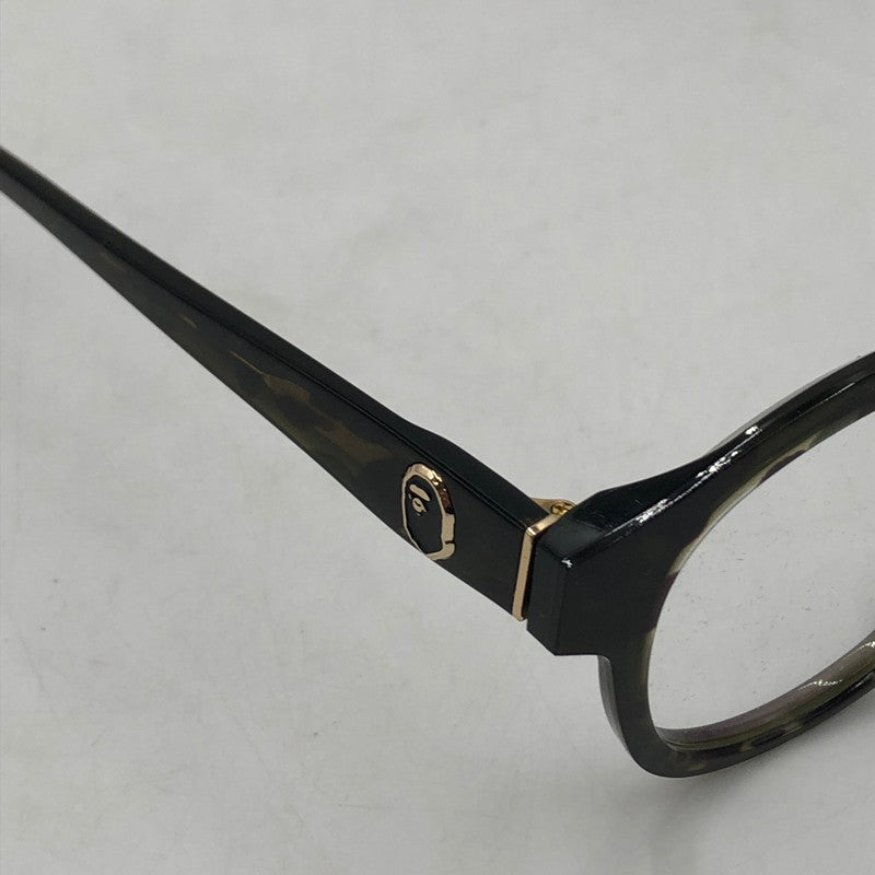 【中古品】【メンズ】 A BATHING APE アベイシングエイプ OPTICAL FLAME BA13002 オプティカル フレーム メガネ アイウェア アクセサリー 度入り 203-260117-yy-13-tei サイズ：46□24 147 カラー：グリーン 万代Net店