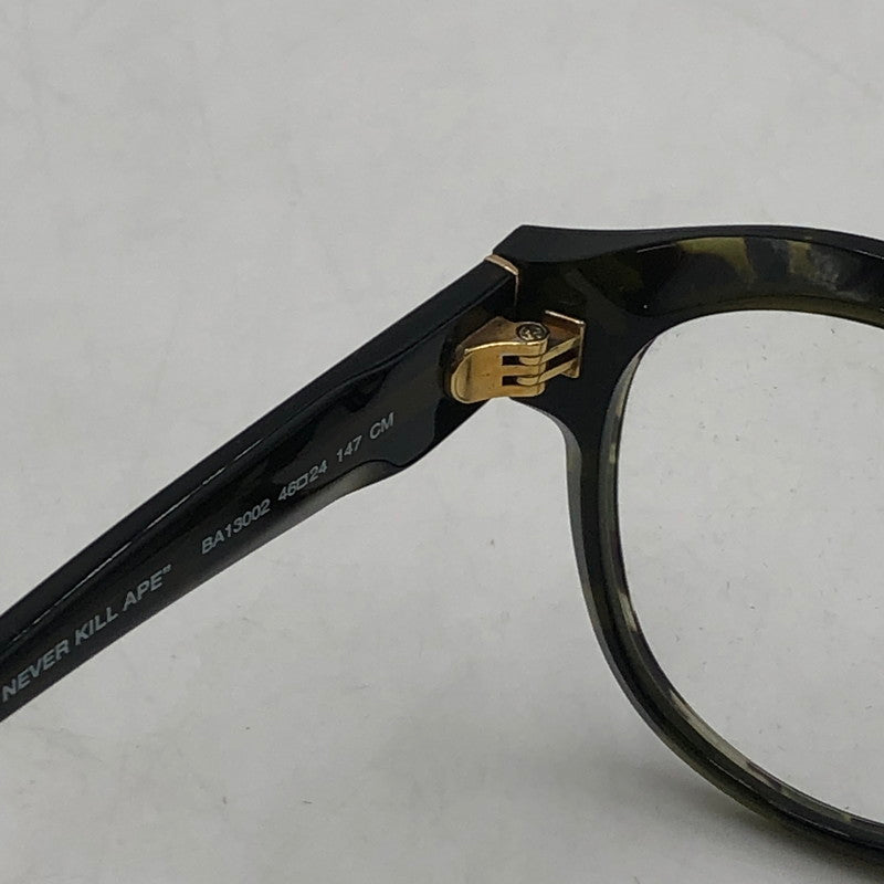【中古品】【メンズ】 A BATHING APE アベイシングエイプ OPTICAL FLAME BA13002 オプティカル フレーム メガネ アイウェア アクセサリー 度入り 203-260117-yy-13-tei サイズ：46□24 147 カラー：グリーン 万代Net店