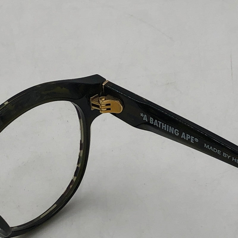 【中古品】【メンズ】 A BATHING APE アベイシングエイプ OPTICAL FLAME BA13002 オプティカル フレーム メガネ アイウェア アクセサリー 度入り 203-260117-yy-13-tei サイズ：46□24 147 カラー：グリーン 万代Net店