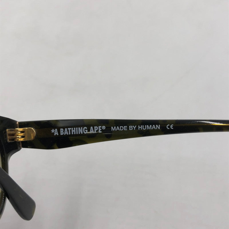 【中古品】【メンズ】 A BATHING APE アベイシングエイプ OPTICAL FLAME BA13002 オプティカル フレーム メガネ アイウェア アクセサリー 度入り 203-260117-yy-13-tei サイズ：46□24 147 カラー：グリーン 万代Net店