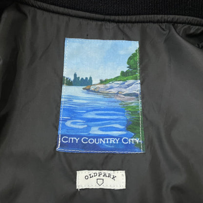 【現状渡し品】【メンズ】 CITY COUNTRY CITY シティーカントリーシティー × OLD PARK オールドパーク 別注 コラボ PATCHWORK FLEECE MA-1 JACKET パッチワーク フリース MA-1 ジャケット ライトアウター 140-260114-ks-12-fuzh サイズ：L カラー：ブラック 万代Net店