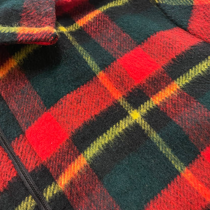 【現状渡し品】【メンズ】 SAKS FIFTH AVENUE サックス フィフス アベニュー 50's CHECKED L/S HALF-ZIP JACKET VINTAGE 50年代 チェック ロングスリーブ ハーフジップ ジャケット ライトアウター プルオーバー 145-260113-yy-25-tei サイズ：M カラー：レッド 万代Net店