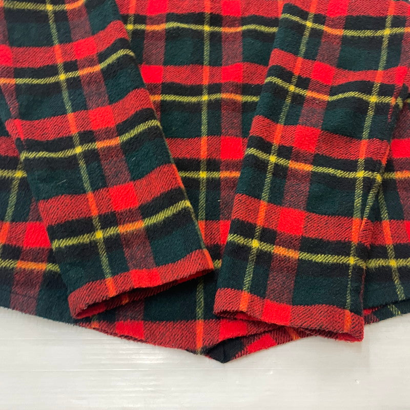 【現状渡し品】【メンズ】 SAKS FIFTH AVENUE サックス フィフス アベニュー 50's CHECKED L/S HALF-ZIP JACKET VINTAGE 50年代 チェック ロングスリーブ ハーフジップ ジャケット ライトアウター プルオーバー 145-260113-yy-25-tei サイズ：M カラー：レッド 万代Net店