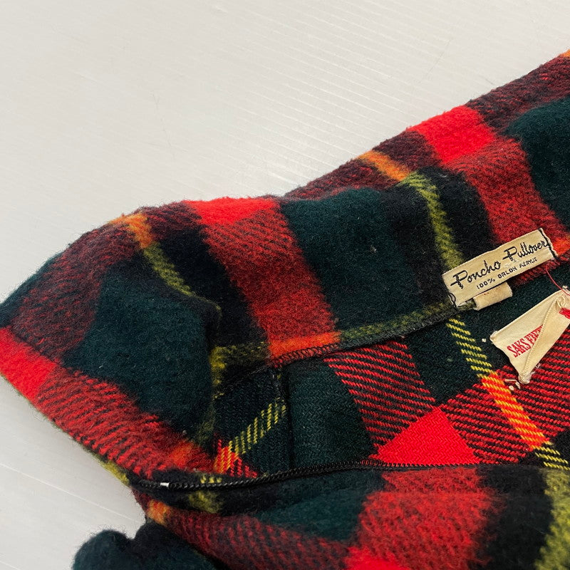 【現状渡し品】【メンズ】 SAKS FIFTH AVENUE サックス フィフス アベニュー 50's CHECKED L/S HALF-ZIP JACKET VINTAGE 50年代 チェック ロングスリーブ ハーフジップ ジャケット ライトアウター プルオーバー 145-260113-yy-25-tei サイズ：M カラー：レッド 万代Net店