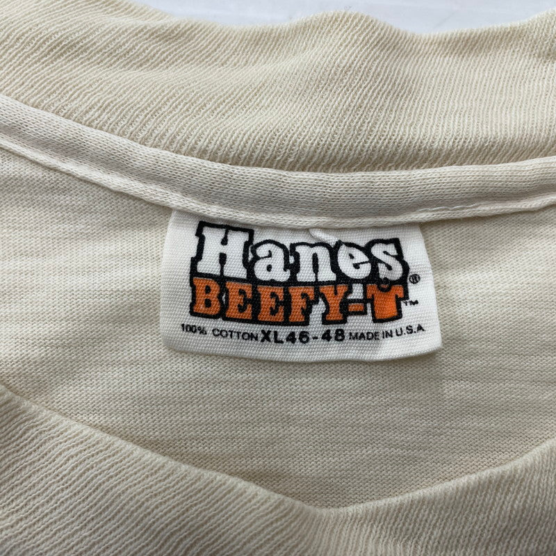 【中古品】【メンズ】 HANES ヘインズ 70's SUPER DAD PRINT S/S TEE VINTAGE 70年代 スーパーダッド プリント ショートスリーブ Tシャツ 半袖 トップス ヴィンテージ 145-260113-yy-22-fuzh サイズ：XL カラー：アイボリー 万代Net店