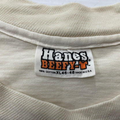 【中古品】【メンズ】 HANES ヘインズ 70's SUPER DAD PRINT S/S TEE VINTAGE 70年代 スーパーダッド プリント ショートスリーブ Tシャツ 半袖 トップス ヴィンテージ 145-260113-yy-22-fuzh サイズ：XL カラー：アイボリー 万代Net店