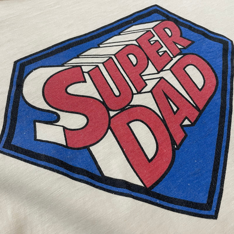 【中古品】【メンズ】 HANES ヘインズ 70's SUPER DAD PRINT S/S TEE VINTAGE 70年代 スーパーダッド プリント ショートスリーブ Tシャツ 半袖 トップス ヴィンテージ 145-260113-yy-22-fuzh サイズ：XL カラー：アイボリー 万代Net店